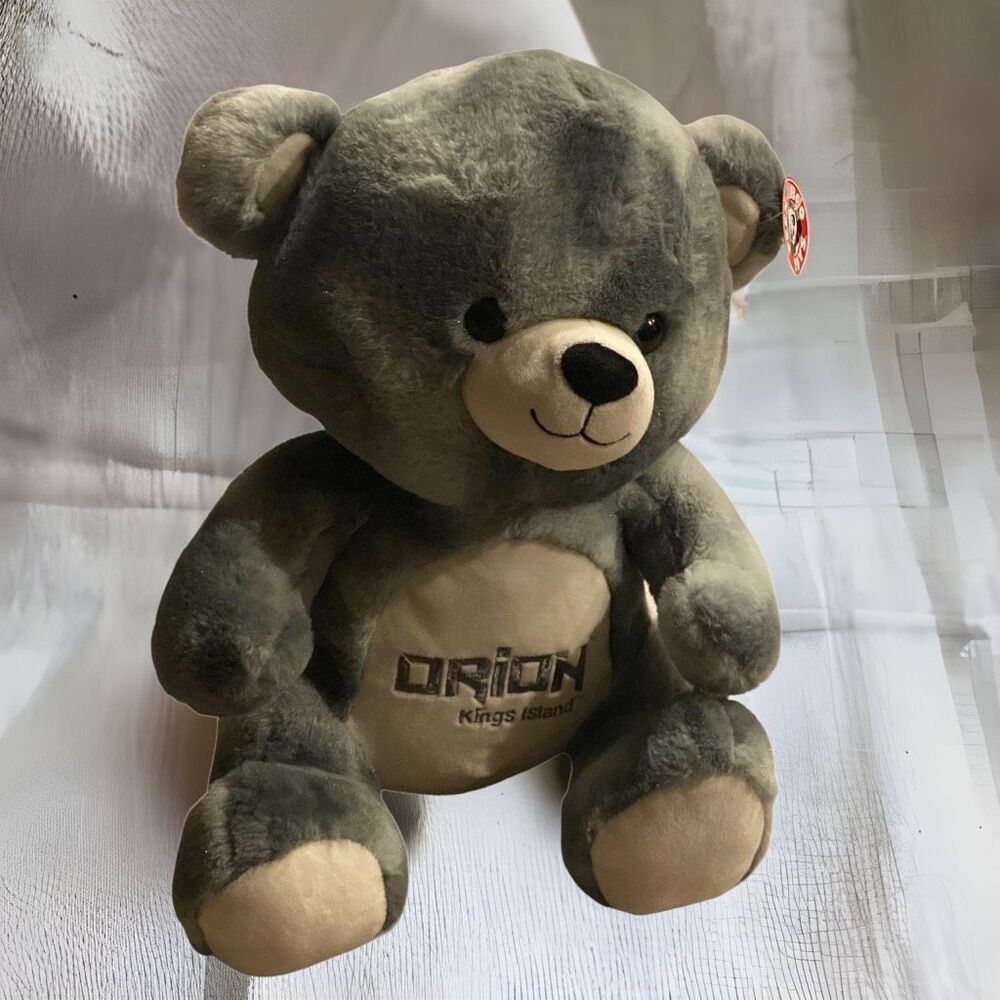Kings Island Orion Roller Coaster Stuffed Bear Plush Toy grey soft with tag